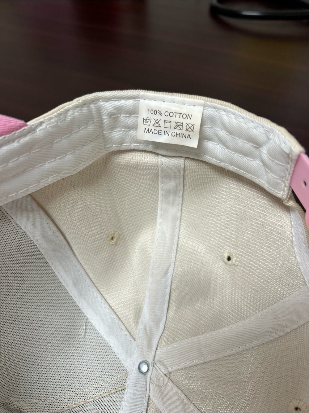 I’m Nicer When I’m Tan Embroidered Pink & Cream Adjustable Snapback Hat View 6